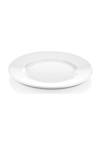 12 Adet Melamin Çizgi Tatlı Servis Tabağı Makinede Yıkanabilir Dayanıklı Sunum Tabağı 28 Cm Beyaz