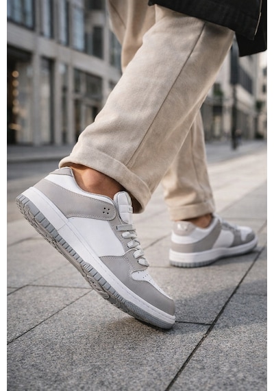 Sandrush Low Top Dayanıklı Rahat Unisex Günlük Sneaker Ayakka... Beyaz - Gri