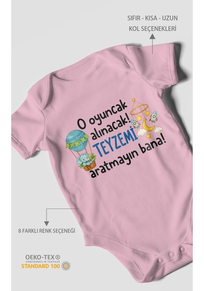 Morivokids Teyzeye Özel Kısa Kollu Bebek Body %100 Pamuk Zbn312-kk Koyu Pembe