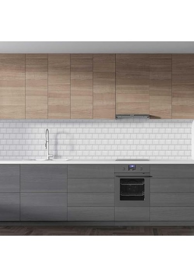 Mutfak Tezgah Arası Folyo Fayans Kaplama Folyosu Beyaz Tuğla Desen Küçük 60x400 Cm Diğer