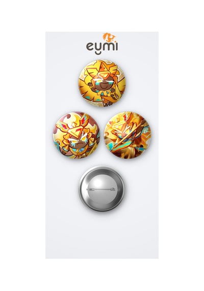 Cookie Run Kingdom Golden Cheese Cookie Immortal 3'lü Metal Rozet Seti 58mm İğneli Buton Çanta Yaka Rozeti Çok Renkli