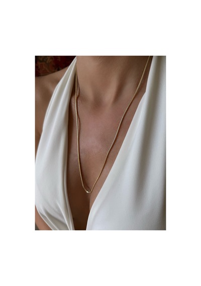 Xuping İnce Yılan Zincir Snake Chain Gold Renk Kadın Kolye Altın Altın