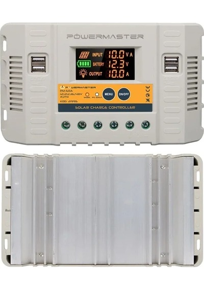 Powermaster Pm-50a 12v-24v-36v-48v 50 Amper 4 Usb'li Dijital Otomatik Solar Şarj Regülatörü