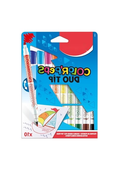 10 Renkli Keçeli Kalem Seti - Color Peps Duo 124-Pembe