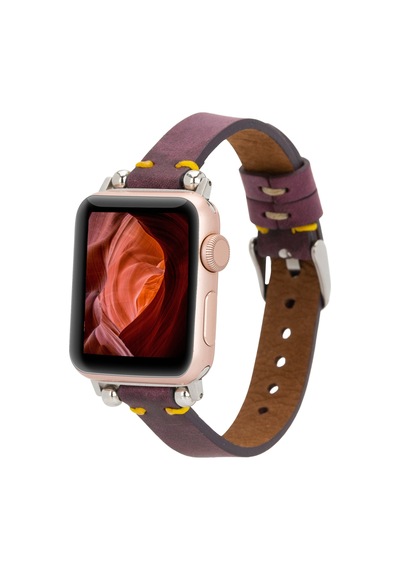 Bloomband Signature Mulberry Bloom Leather Apple Uyumlu Watch Band - 44/45/46/49mm