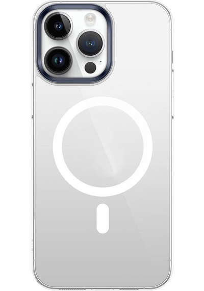 Apple Uyumlu iPhone 15 Pro Max Kılıf Wireless Şarj Özellikli Şeffaf G-glass Kılıf