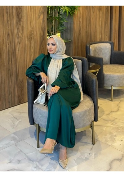 Elb003 Biye Kemerli Saten Elbise 001