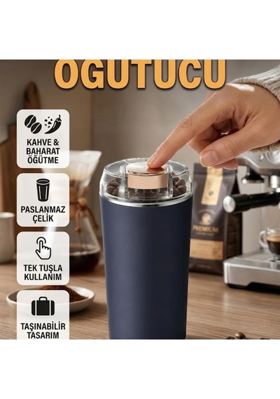 Paslanmaz Çelik Kahve Ve Baharat Öğütücü Ayarlanabilir Çekim Seviyeli Çok Renkli