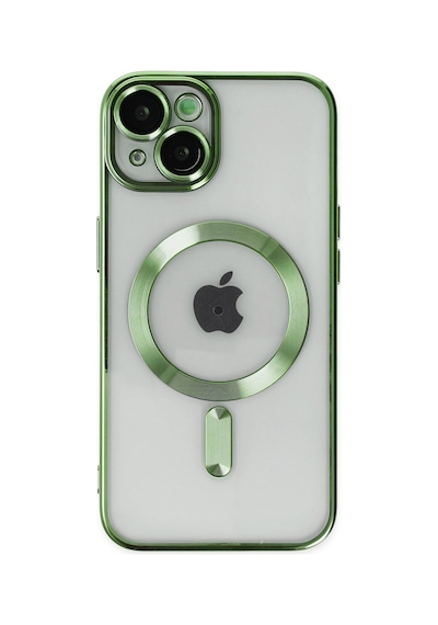 Apple Uyumlu iPhone 14 Uyumlu Kılıf Kross Magneticsafe Kapak - Koyu Yeşil