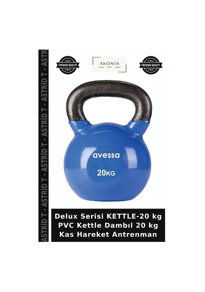 Delux Serisi Kettle-20 Kg Pvc Kettle Dambıl 20 Kg Kas Hareket Antrenman