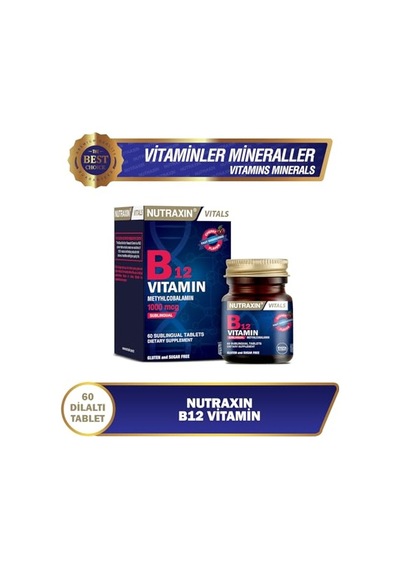 Nutraxin B12 Vitamin 1000 Mcg 60 Tablet Takviye Edici Gıda