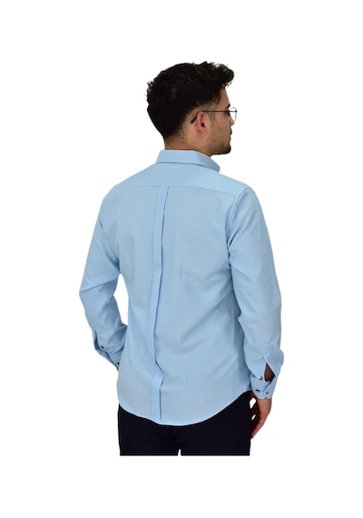 Erkek Likralı Spor Silim Fit Gömlek Bgl-st04326 Mavi