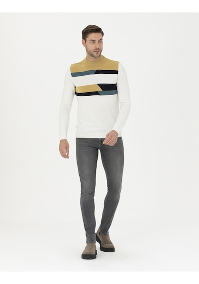 Pierre Cardin Erkek Ekru Triko Kazak 50278121-vr019 Ekru