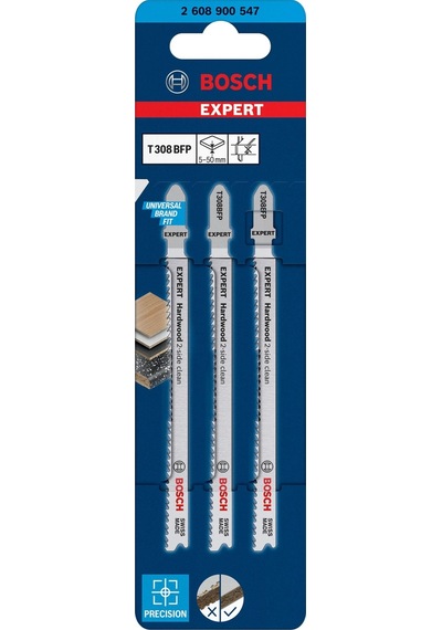 Bosch Expert T 308 Bfp 3'lü Sert Ahşap Dekupaj Bıçağı 2608900547