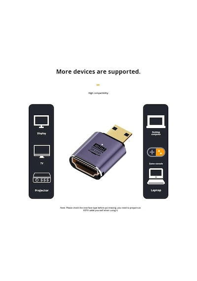 Lunatic 8062 Micro Hdmi Uhd 4k 8k Kablosuz Hdtv Dönüştürücü Mini Hdmı 8k Uzatma Adaptörü