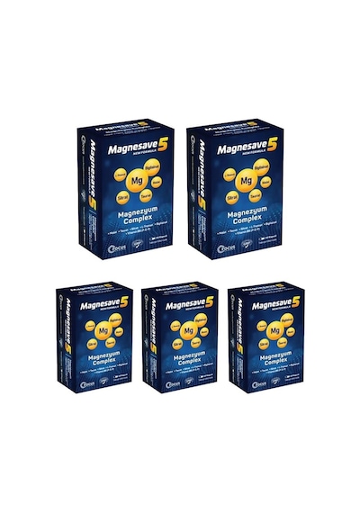 Magnesave5 Magnezyum Complex 5 x 60 Kapsül