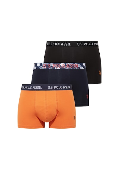 U.s. Polo Assn. 80651 Lacivert - Siyah - Turuncu 3 Lü Boxer Lacivert - Siyah - Turuncu