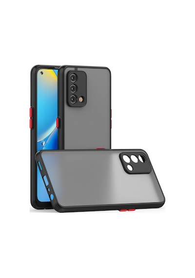 Fibaks Oppo A74 Uyumlu Kılıf Mat Parmak Izi Yapmaz Kamera Korumalı Renkli Tuşlu Sert Silikon