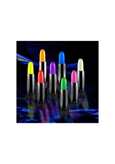 Karanlıkta Parlayan Yanan Uv Neon Ruj Yüz Boyama 6 Adet 6 Renk Çok Renkli