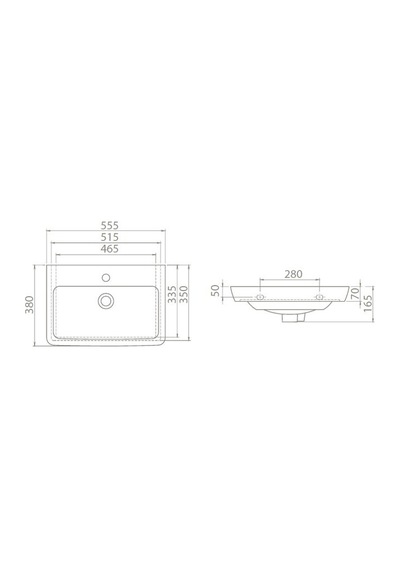 Turkuaz Seramik Cerastyle Porto Dar Lavabo 55CM Sifonsuz