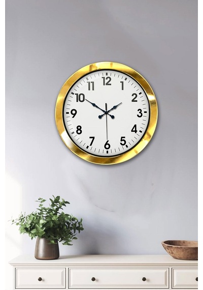 36 Cm Gold Metal Standart Duvar Saati Diğer