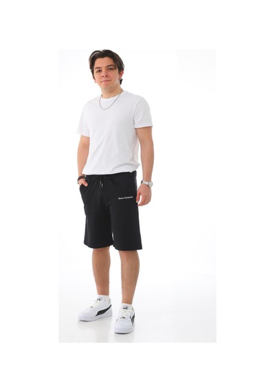 Penyebizden Erkek Regular Fit Normal Kesim %100 Pamuklu Şort-siyah