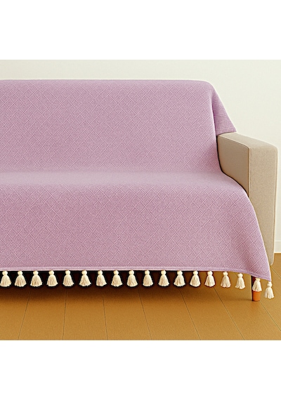 Dama Desen Dokuma %100 Pamuklu Çok Amaçlı Pike Koltuk Örtüsü 180x230 Lila