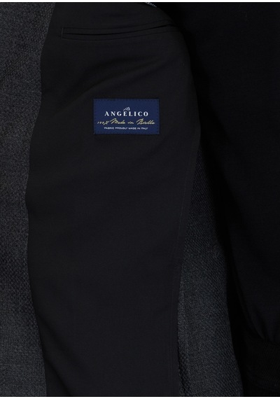 Ramsey Antrasit Desenli Zeroweight Slim Fit %100 Yün Ceket