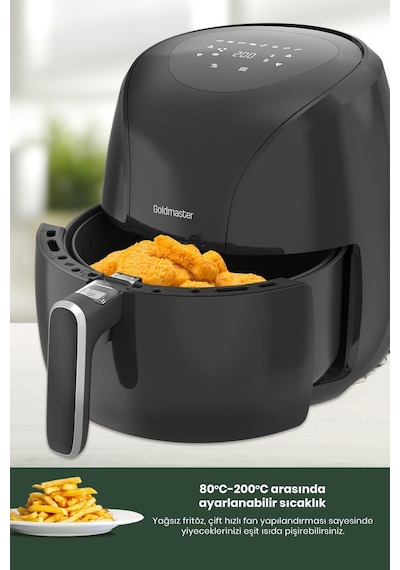 Goldmaster Foodchef 2000 W 6.4 LT XXL Yağsız Sıcak Hava Fritözü