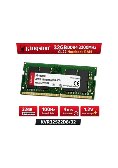Kıngston Kcp432sd8/32 32gb Ddr4 3200mhz Cl22 Notebook Ram