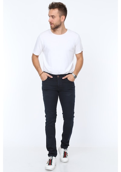 Digital Jeans Erkek Slim Fit Dar Kesim Dar Paça Kot Pant Kahverengi Açık Gri