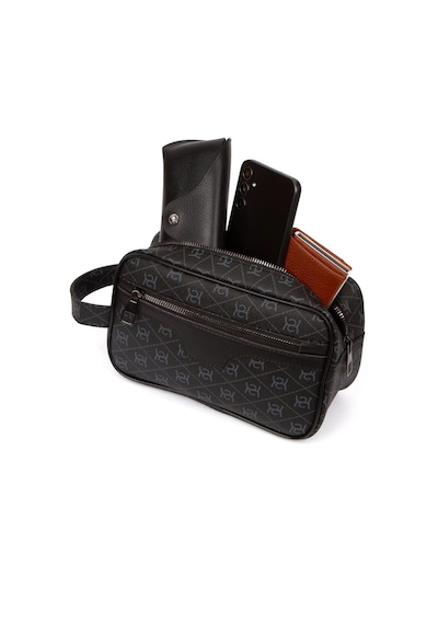 Tuldar Erkek Deri Portföy Clutch Traş Kozmetik Bakım Ve Günlük El Çantası Tul374 Siyah - Lacivert