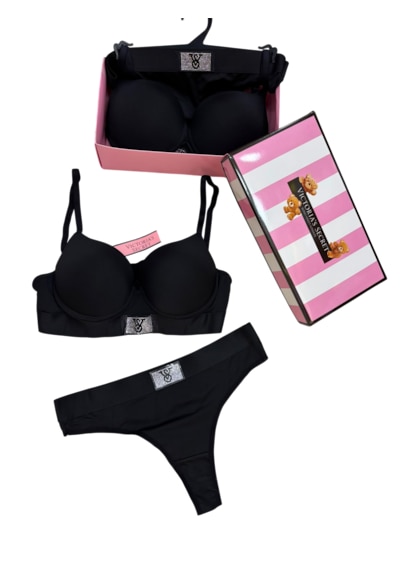 Victoria's Secret Victoria"s Secret Push Up Set Alt Üst Dolgulu Sütyen Ve Külot Takım 2"li Set Siyah