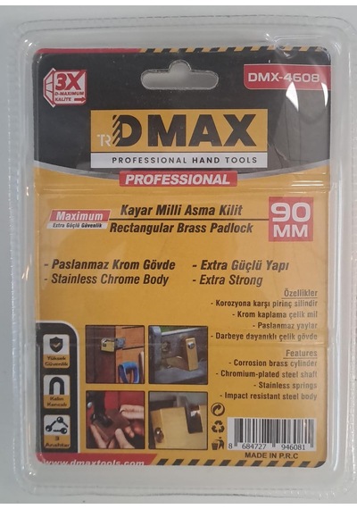 Dmax Kayar Milli Yassı Asma Kilit 90 Mm Dmx-4608