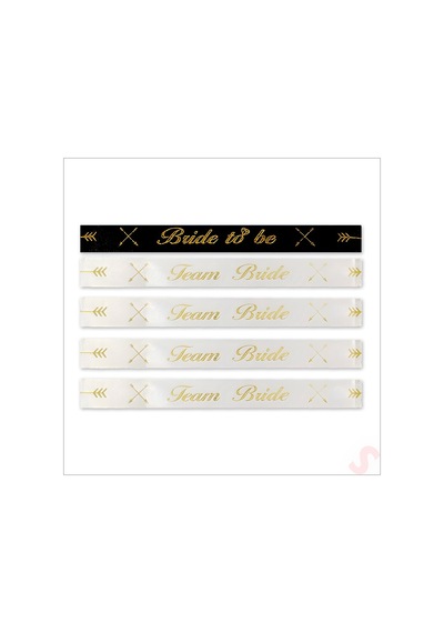 Bride To Be Ve Team Bride Bieklik, 5 Adet - Altın