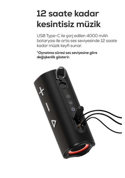 Obli 4 Bluetooth Hoparlör 30w Rms, Işıklı, 4000 Mah, Tws, Ipx4, Bt 5.3 X6705