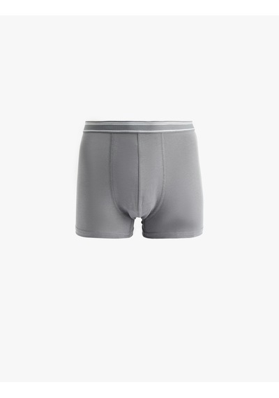 Koton Pamuklu Basic Çizgili Lastik Detaylı 3'lü Boxer Set Gri 6wlm90072mk Gri