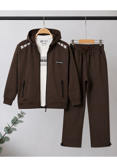 Kokoş Bebe Life Sports 3 Parça Mevsimlik Erkek Çocuk Takım - 7/15 Yaş - 31906 Kahverengi Kokoş Bebe Life Sports 3 Parça Mevsimlik Erkek Çocuk Takım - 7/15 Yaş - 31906 Kahverengi