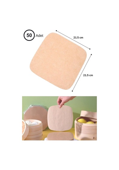 50 Adet Pişirme Kağıdı Deliksiz Düz Kare Model Ve Silikon Airfryer Kabı 20 Cm Plastik Beyaz Diğer