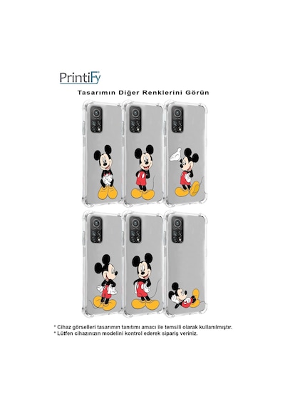 Samsung Galaxy Uyumlu S23 Plus Köşe Korumalı Antişok Kapak Mickey Mouse Tasarımlı Şeffaf Kılıf