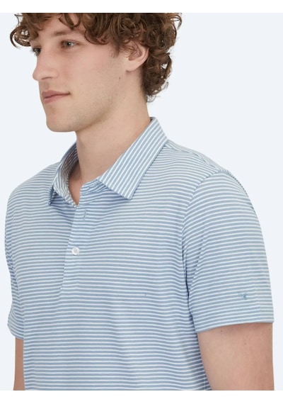 Kip Mavi Polo Yaka %100 Pamuk T-shirt Mavi