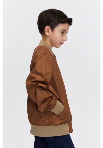 Benitto Kids Erkek Çocuk Çift Taraflı Mevsimlik Yağmurluk Ceket 51326 Kahve
