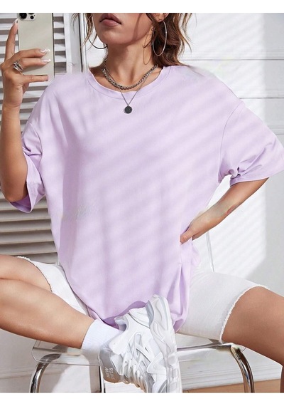 Flood Of Style Kadın Lila Düz Oversize Mor