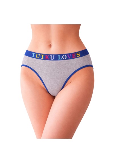 Tutku Kadın Pamuklu Günlük Slip 3 Lü Set Love Serisi, Bikini Kesim Çok Renkli