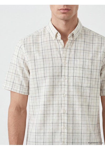 Lcwaıkıkı Classic Bej Regular Fit Ekose Erkek Gömlek