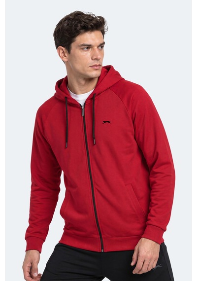 Slazenger Freewıll Erkek Kapüşonlu Cepli Bordo Sweatshırt
