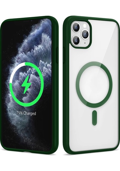 Apple Uyumlu iPhone 11 Pro Max Kılıf M-safe Wireless Şarj Özellikli Silikon Zore Ege Kapak