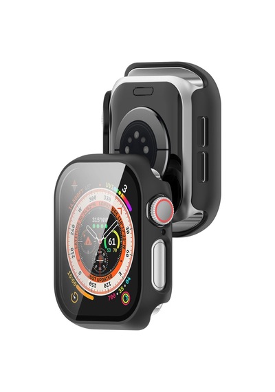 Caseonn Apple Watch Uyumlu Series 10 46mm Kılıf Tam Korumalı Ekran Koruyuculu Sert Bumper Kasa Siyah
