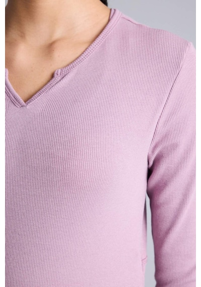 Defacto Slım Fıt Bisiklet Yaka Sporcu Modal Uzun Kollu Tişört G6467ax26spbr346 Bordo-br346