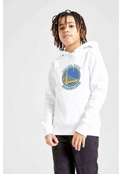 Tshirthane Golden State Warriors Baskılı Unisex Çocuk Kapüşonlu Beyaz Sweat